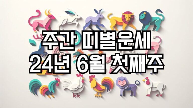 주간 띠별운세 2024년 6월 첫째주