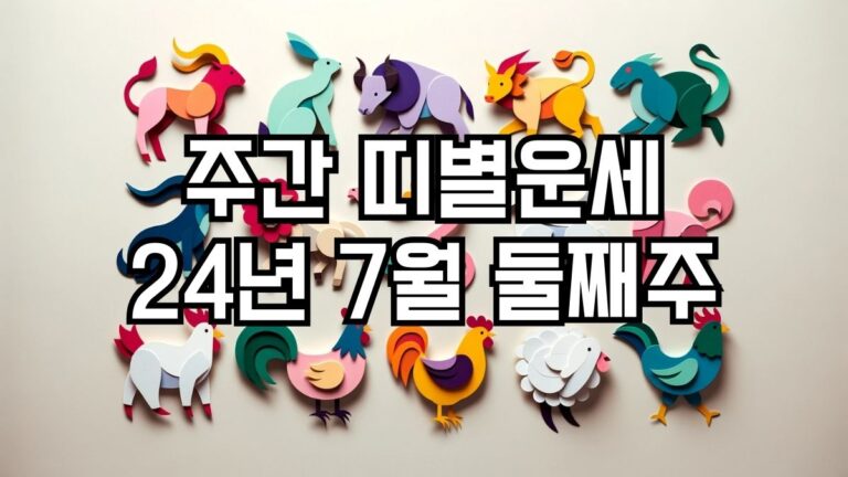 주간 띠별운세 2024년 7월 둘째주