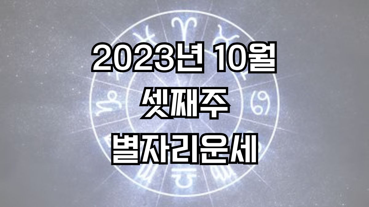 2023년 10월 셋째주