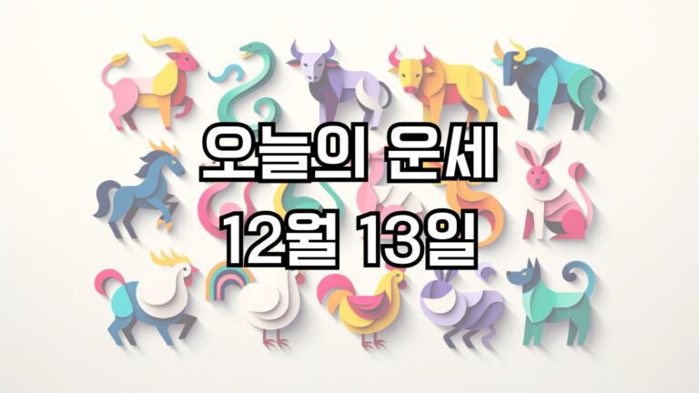 오늘의 운세 12월 13일
