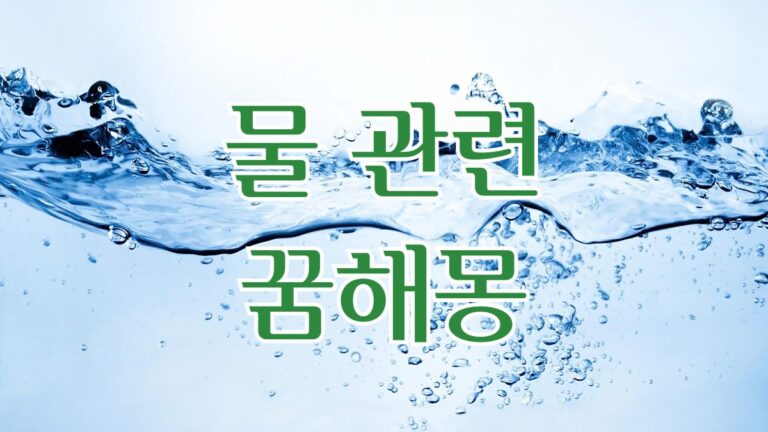 물관련 꿈해몽