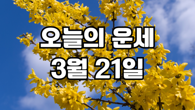 오늘의운세 3월 21일
