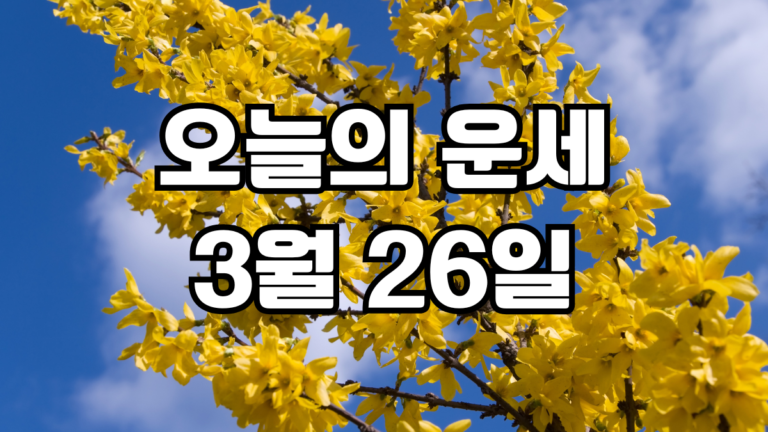 오늘의운세 3월 26일