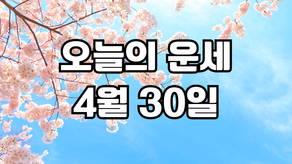오늘의운세 4월 30일