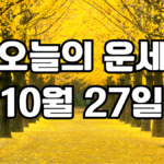 오늘의운세 10월 27일