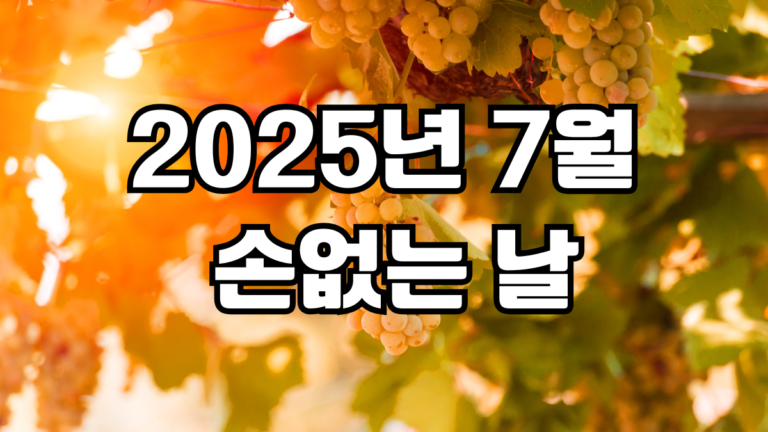 2025년 7월 손없는날