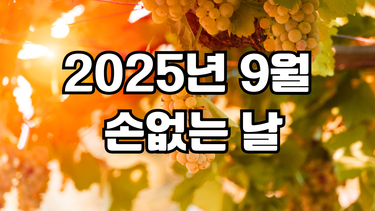 2025년 9월 손없는날
