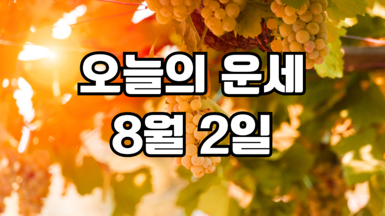 오늘의운세 8월 2일