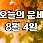 오늘의운세 8월 4일