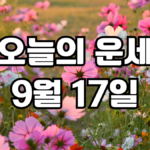 오늘의운세 9월 17일