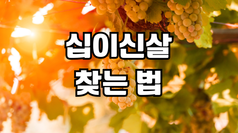 십이신살 찾는 법