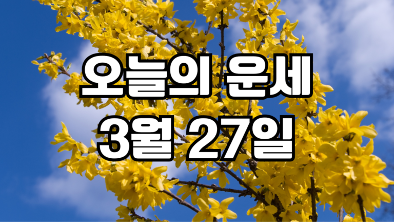 오늘의운세 3월 27일